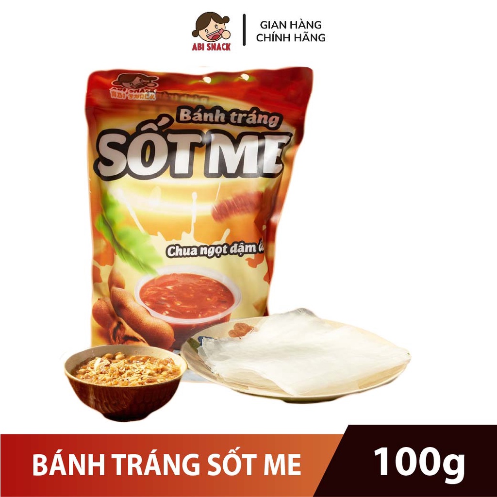 Bánh Tráng Sốt Me - Trọng Lượng 100 Gam - Thương Hiệu Abi Snack