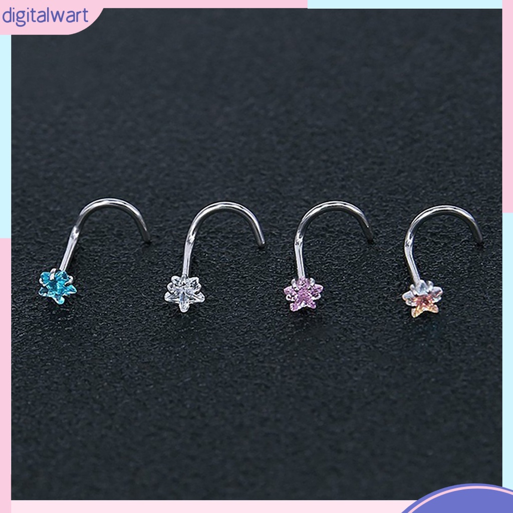 Set 3 Khuyên Mũi Bằng Thép Không Gỉ Đính Đá Cá Tính