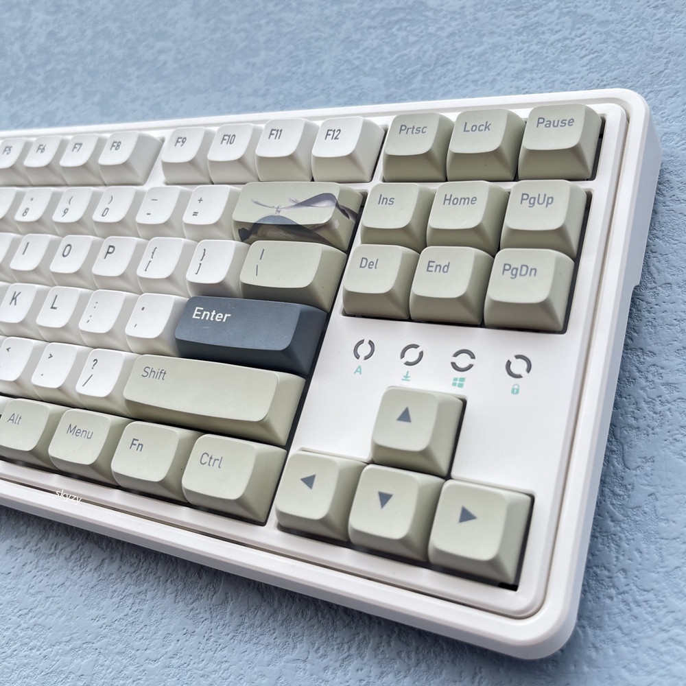 127 Phím Antiquity Keycaps XDA Profile Màu xanh lá cây cổ điển PBT DYE SUB Bàn phím cơ Keycap