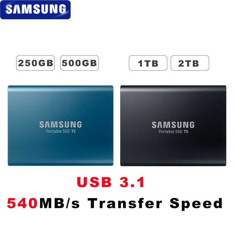 Ổ Cứng Di Động SSD 100% Chính Hãng 100% Samsung T5 500GB 1TB 2TB USB3.1 Gen2 Và Phía Sau