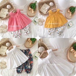 Bộ sát nách bánh bèo siêu xinh cho bé