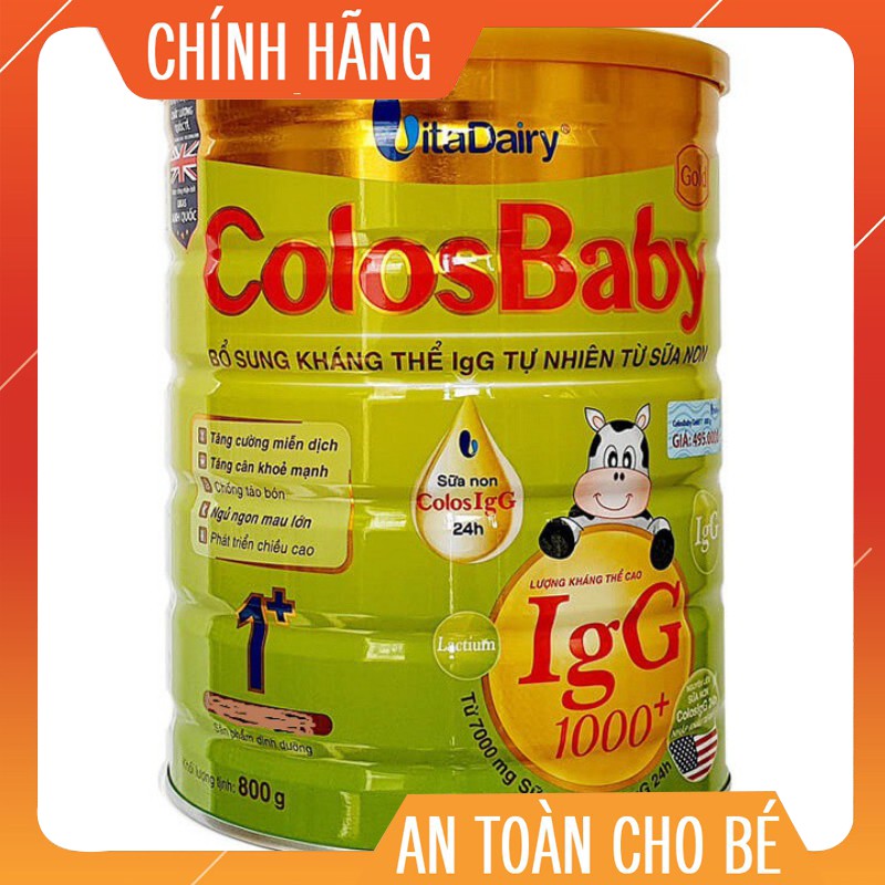 [Mã MKBC25 giảm 80K đơn 1Tr] [GIẢM GIÁ 14%] Sữa Colosbaby Gold 1000IgG 1+ LON 800G