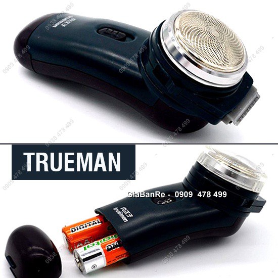 MS: 3122 - MÁY CẠO RÂU LƯỠI XOAY TRÒN DÙNG PIN TRUEMAN