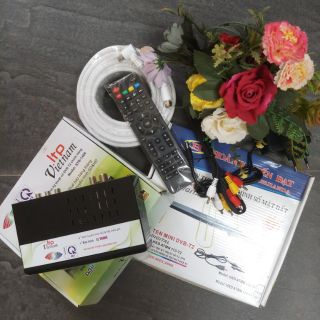 Trọn bộ đầu thu KTS mặt đất DVB.T2 LTP + Anten khuếch đại + Cuộn dây 10m bấm sẵn 2 đầu rắc