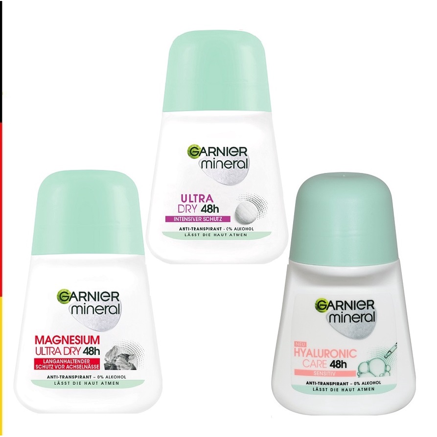 Lăn Khử Mùi Garnier Mineral Pháp Không Cồn Ngăn Mồ Hôi Hiệu Quả