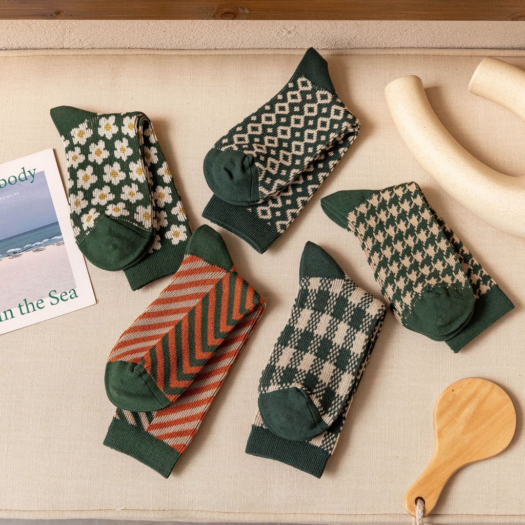 (WS23) Tất vớ nữ cổ cao phong cách retro, vintage