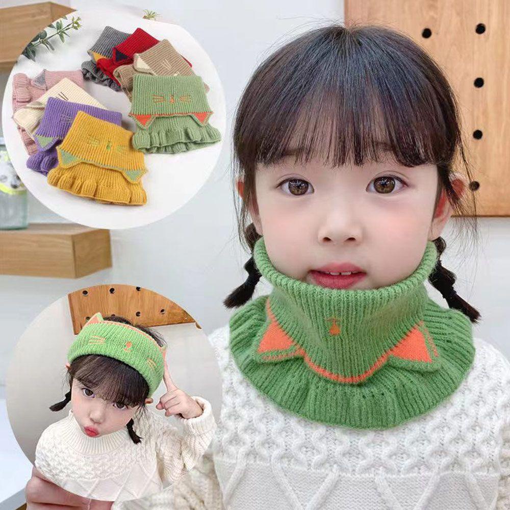 LAYOR1 Khăn Choàng Dệt Kim Chống Gió Dễ Thương Có Thể Tháo Rời Cho Bé