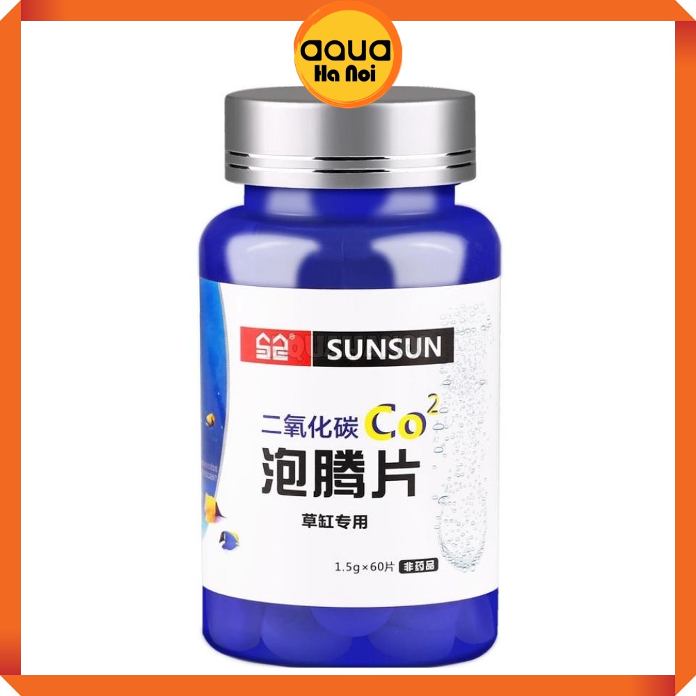 Viên sủi CO2 SUNSUN - Viên sủi dạng nén hộp 60 viên giúp cây cối trong hồ thủy sinh phát triển, lên màu