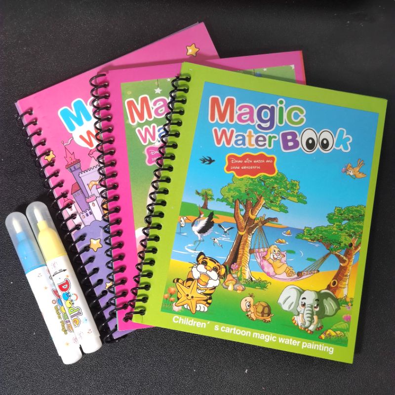 Tranh Tô Màu Nước Ma Thuật Tự Xóa, Sách Tập Tô Thần Kỳ, Magic Water Book Cho Bé