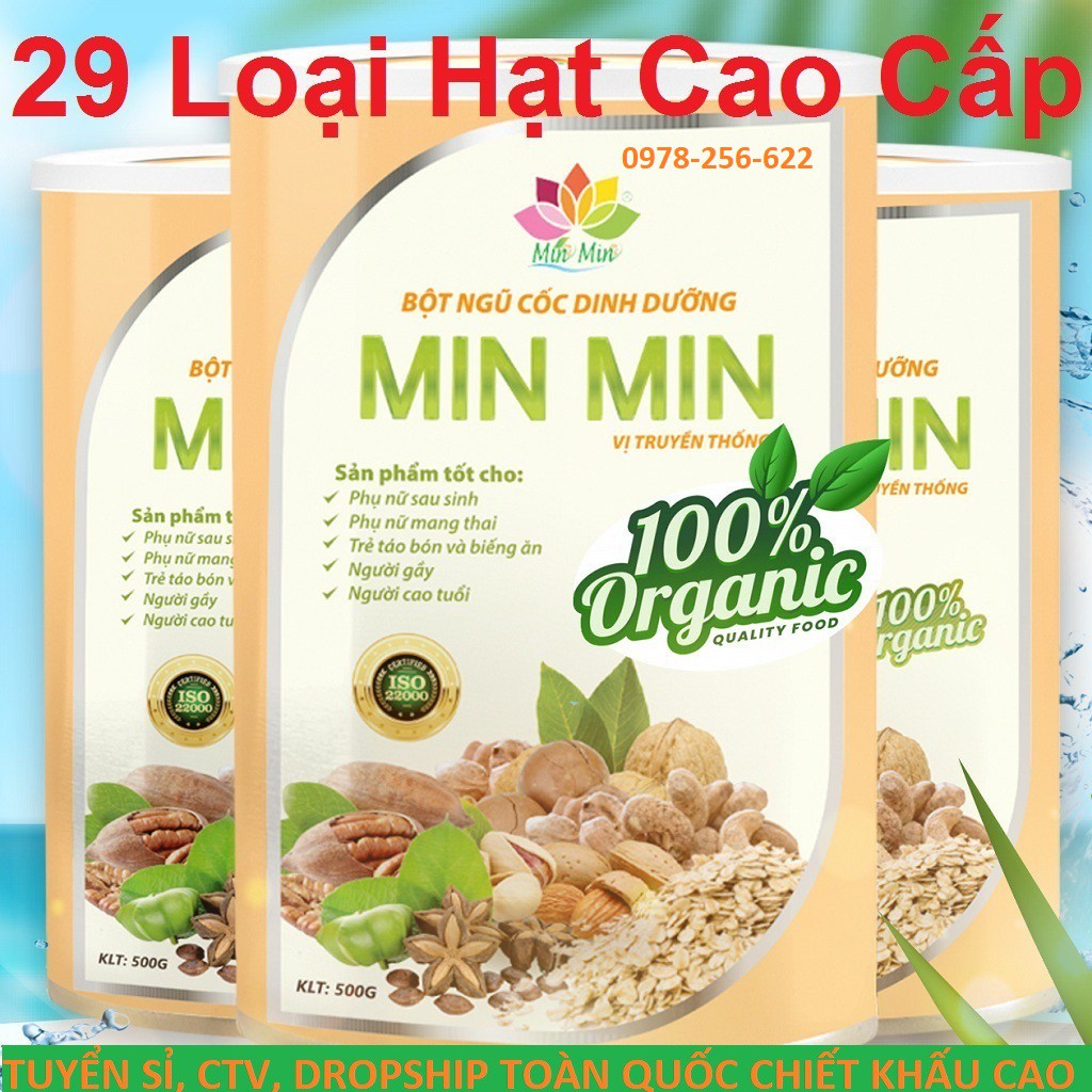 (Mẫu mới). Ngũ Cốc Lợi Sữa Min Min 29 Loại Hạt Tốt Cho Mẹ và Bé (0.5 KG)