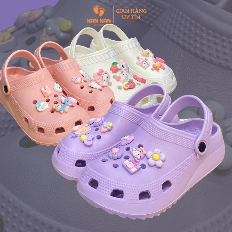 Dép Sục Cross Nữ KA010 Dép Bánh Mì Nữ Đế Bằng Cao Sục Crocs Cute Thể Thao Thời Trang KanKanStore