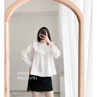 Set áo sơ mi cổ nơ mix chân váy