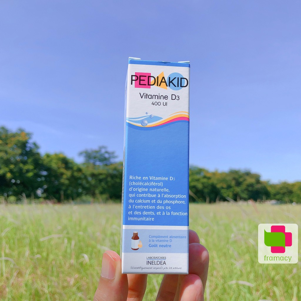 Vitamin D3 Pediakid, Pháp (20ml dạng giọt) hỗ trợ xương răng, trị còi xương cho trẻ sơ sinh đến trên 15 tuổi