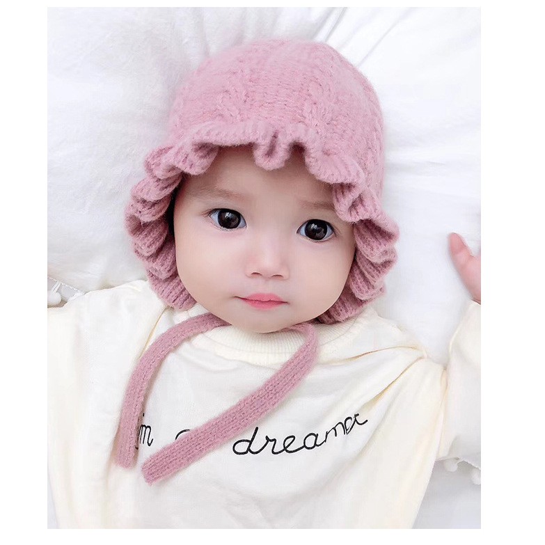 Mũ len tai bèo công chúa cho bé siêu xinh(6 tháng- 3 tuổi)