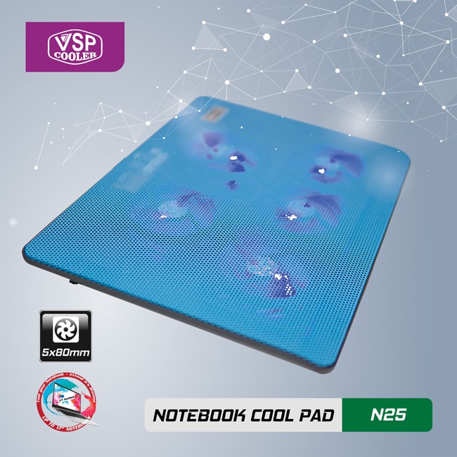 Đế Tản Nhiệt VSP Cooler N25 (5*Fan 8cm )