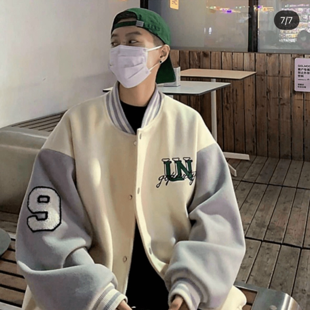 Áo Khoác Nỉ Bomber Nam Nút Cài Phối Hình Cá Tính Form Rộng Mặc Đẹp Trẻ Trung Thoải Mái NEW UNISEX