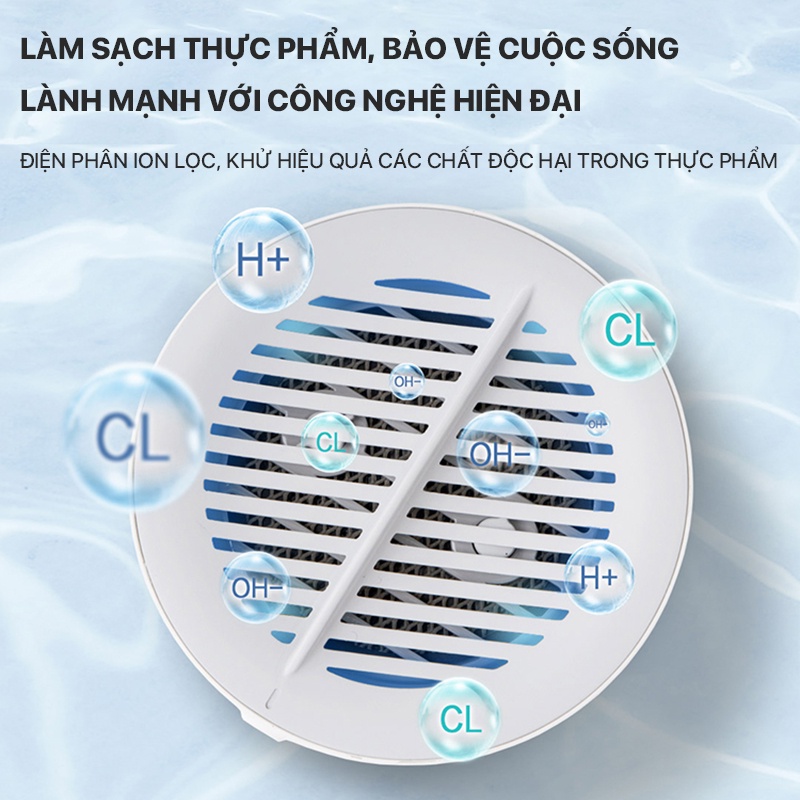 Máy khử độc thực phẩm Xiaomi Lydsto tiệt trùng hoa quả máy rửa rau tự động không dây