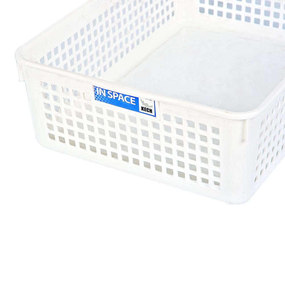 HomeBase KECH Rổ nhựa dùng trong nhà bếp Thái Lan 5181 W21.3xD29.3xH5.9cm màu trắng