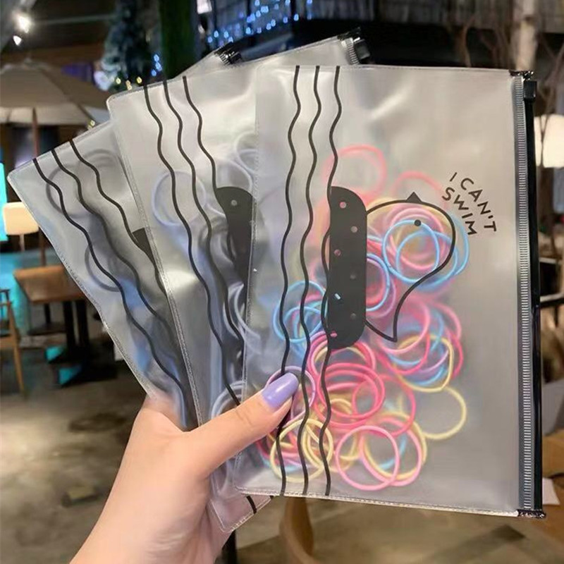 Set 100 Dây Thun Buộc Tóc Nhiều Màu Xinh Xắn