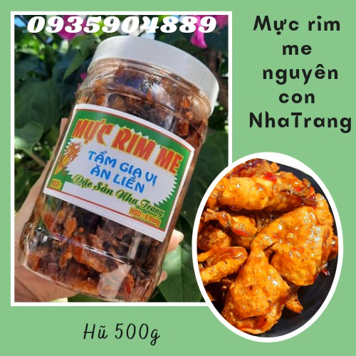 Hũ 500gr MỰC NGUYÊN CON RIM ME/SATE loại đặc biệt Nha Trang