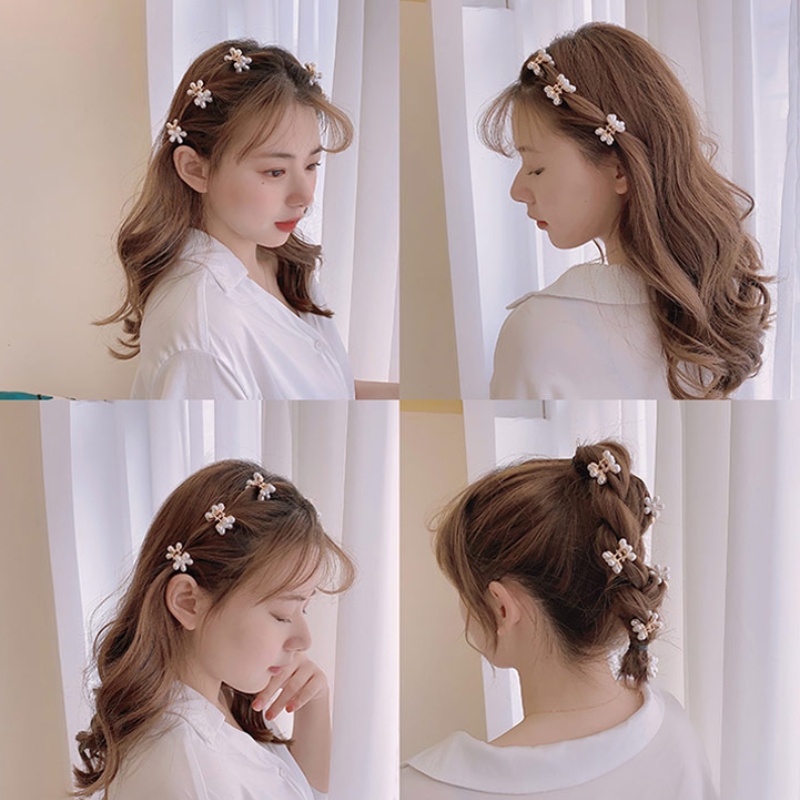 Set 6 kẹp tóc hình hoa đính ngọc trai giả thời trang cho nữ