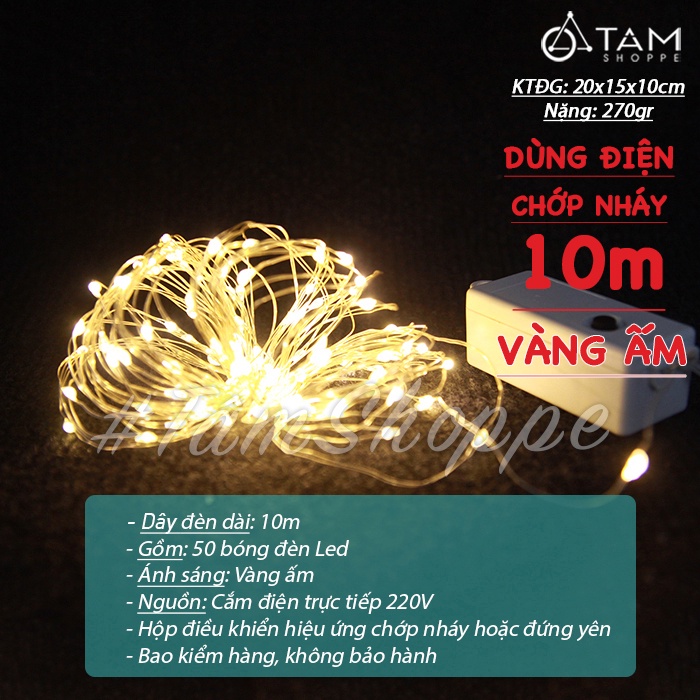 Dây đèn Led đom đóm Fairy Light màu Vàng ấm