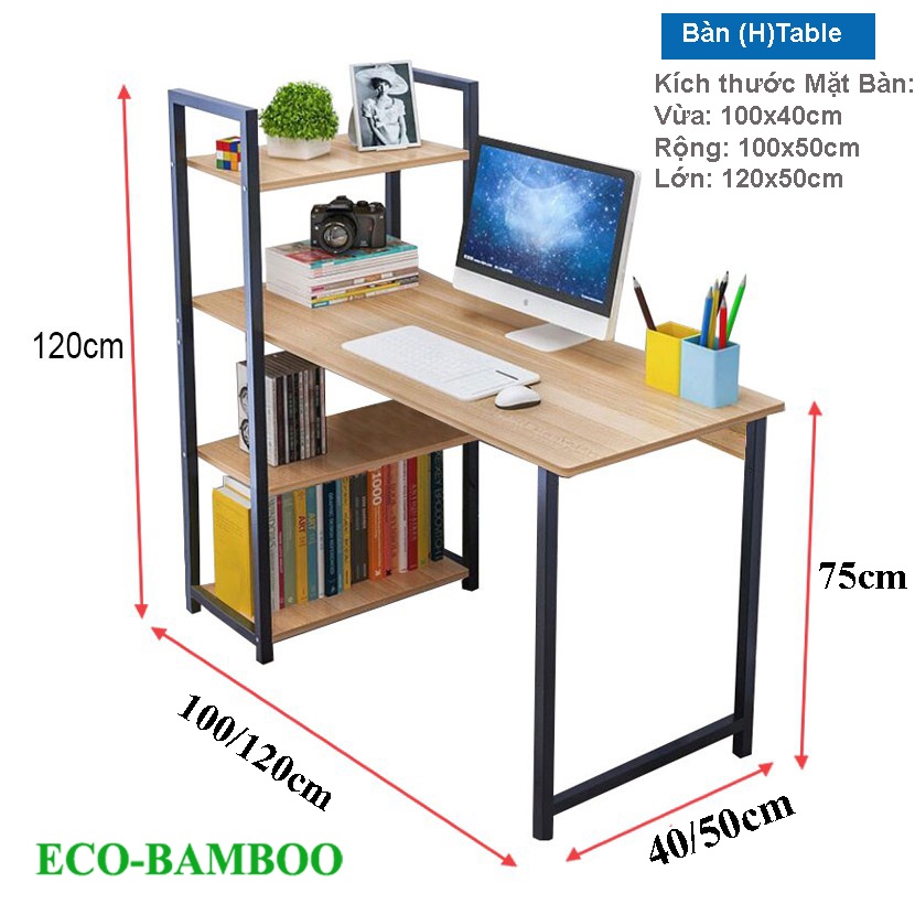 Bàn làm việc và học tập kích thước 1,2m 1m khung thép sơn tĩnh điện chịu lực cao, chắc chắn