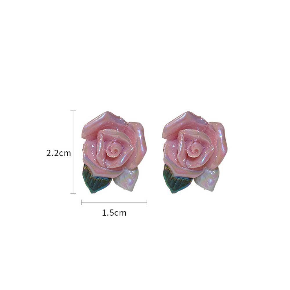 Khuyên Tai Hình Hoa Hồng Bằng Nhựa Resin Ngọt Ngào Cho Nữ