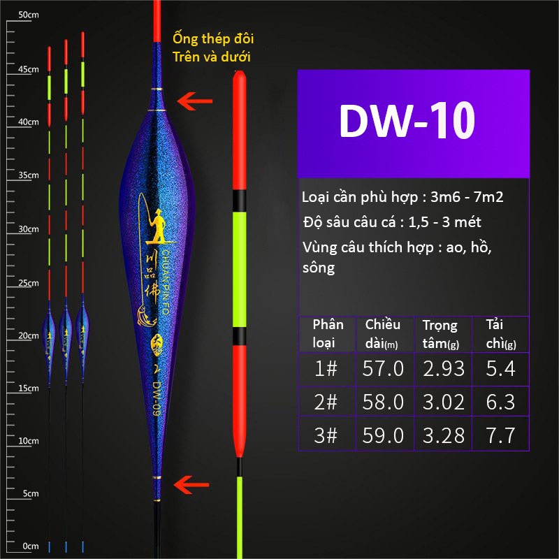 Phao câu Đài Chuangwei Săn Hàng Tăm phao siêu dài Chống mỏi mắt Chất liệu cao cấp