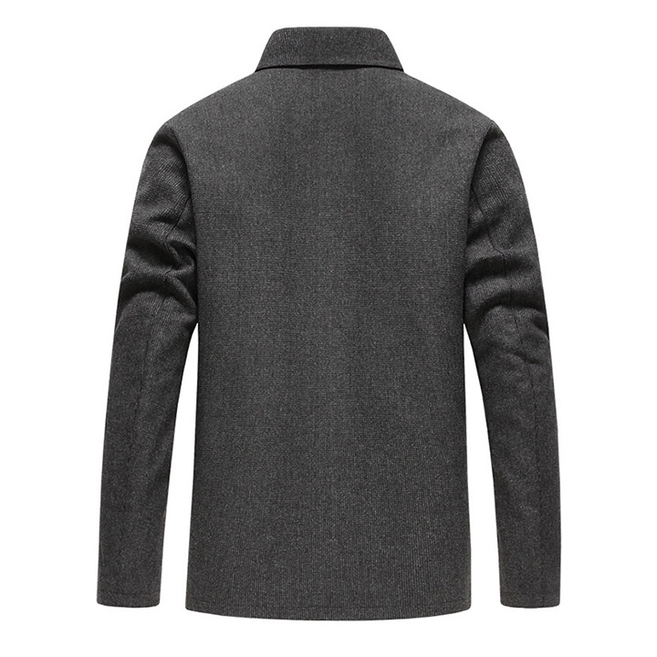 Áo khoác nam vải dạ mềm khoá kéo cổ vest mẫu mới cho trung niên - AK2203