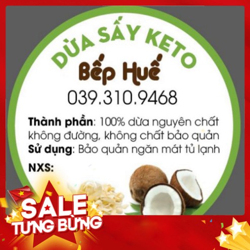 Giá rẻ nhất 200g Dừa sấy giòn chuẩn Keto thơm ngon nguyên vị