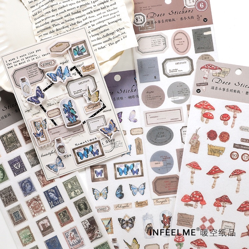 Sticker vintage nhiều hoạ tiết infeel me ST016