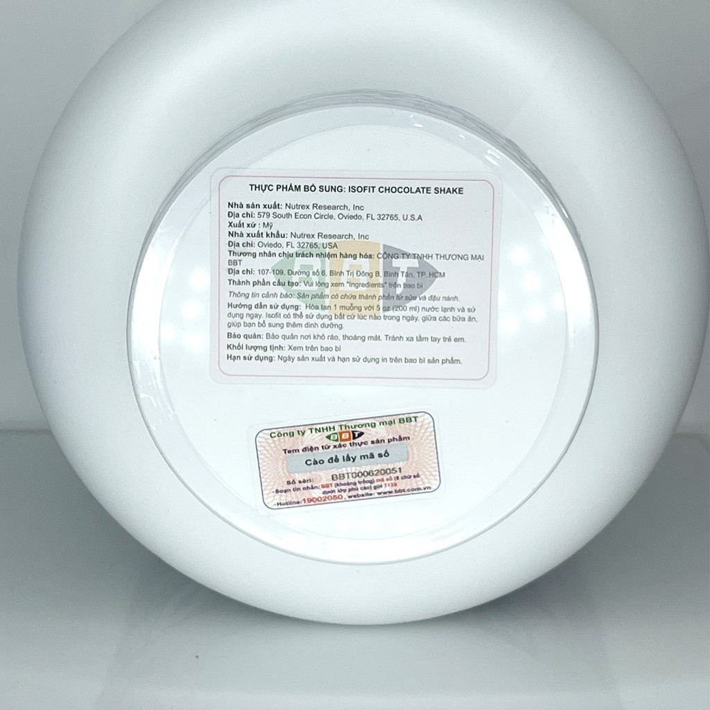 Nutrex Isofit Whey protein tăng cơ tinh khiết 100% isolate