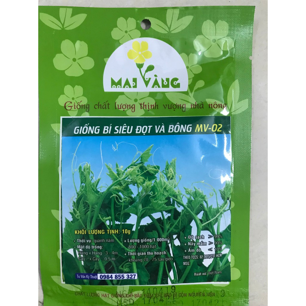 Hạt giống Bí siêu đọt và bông 10g