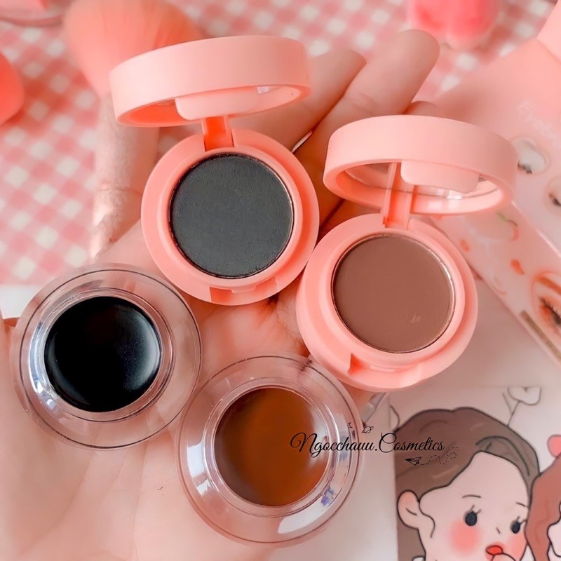 BỘT TÁN MÀY & GEL KẺ MẮT 2in1 PEACH