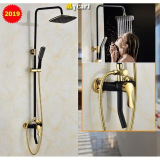Bộ sen vòi đứng tắm nóng lạnh CAO CẤP vuông xoay 360 độ 3 vòi  No 2019