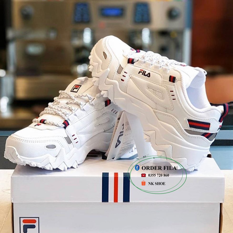 (Đủ bill) Giày Sneaker Thể Thao Nam Nữ FILA OAKMONT TR Trắng chính hãng 100%