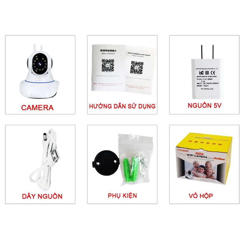 Camera Yoosee/CareCam 3 râu chính hãng phiên bản Tiếng Việt hoàn toàn mới (không dây, 360 độ, đàm thoại 2 chiều) | BigBuy360 - bigbuy360.vn