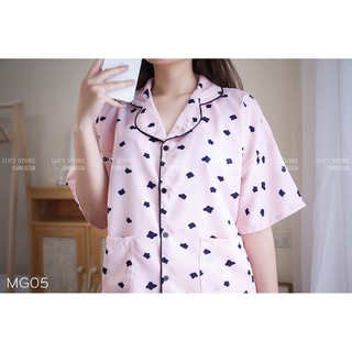 Đồ Bộ Pijama lụa cao cấp chất mát mặc nhà
