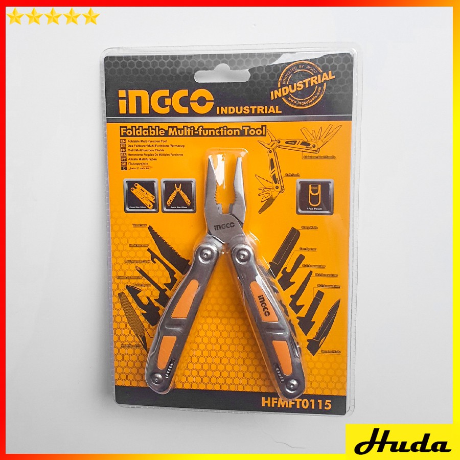 Bộ 15 dao công cụ xếp đa năng mini đi phượt Total Ingco hợp kim cao cấp 1234