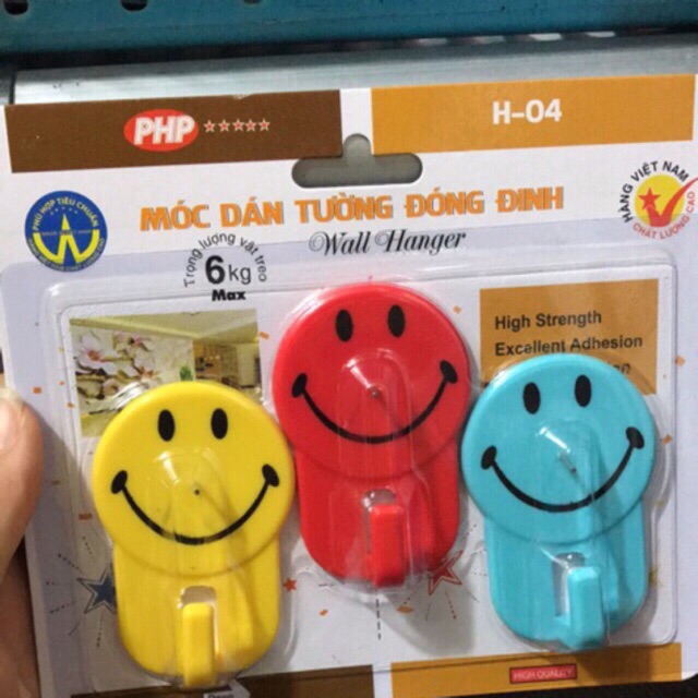 Combo 10VĨ  móc dán tường có đinh đóng vào tường loại 3cái cùng mẫu