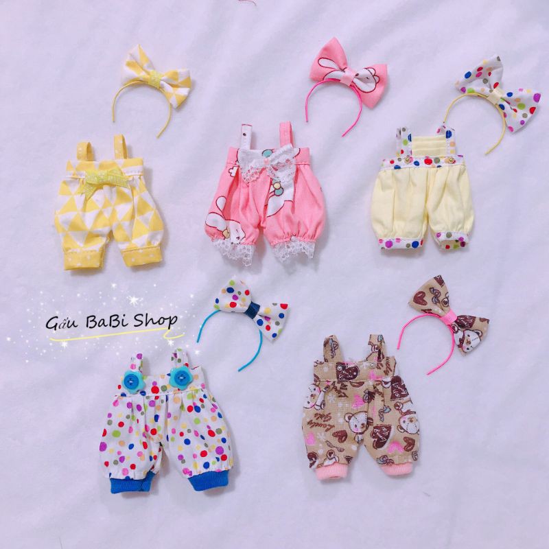 Set yếm liền cho búp bê size nendoll, 1/8, 1/6, doll bông 15cm, 20cm, barbies, xinji, blythe, animator