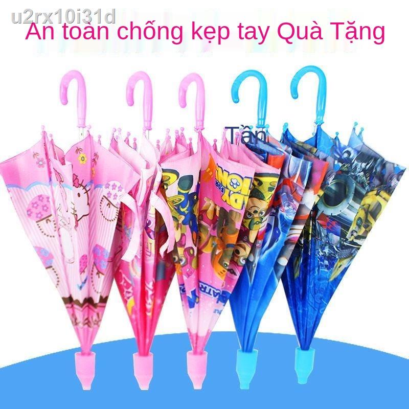 Ô dù trẻ em bé trai và gái phim hoạt hình che mưa mẫu giáo học sinh tự động tay cầm dài công chúa