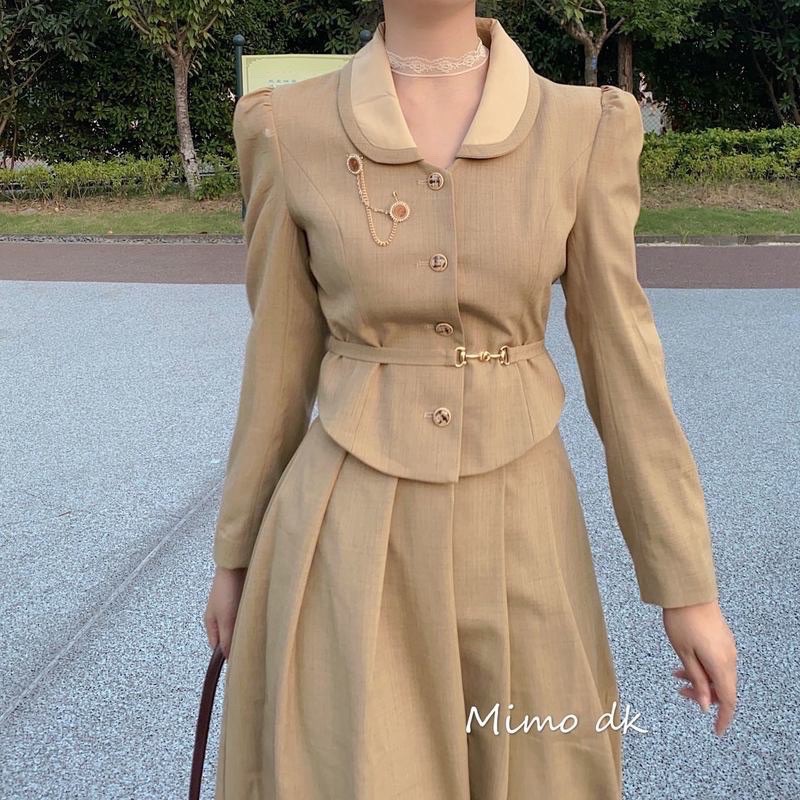 Set áo khoác + váy sang chảnh