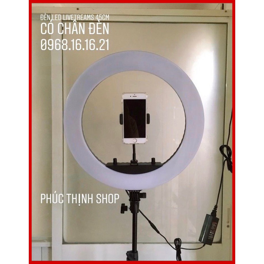 ĐÈN LED LIVETREAM SIZE 45CM 3 GIÁ ĐỞ ĐIỆN THOẠI  FULL BỘ DÙNG TRONG PHUN XĂM,SUDIO,MAKUP