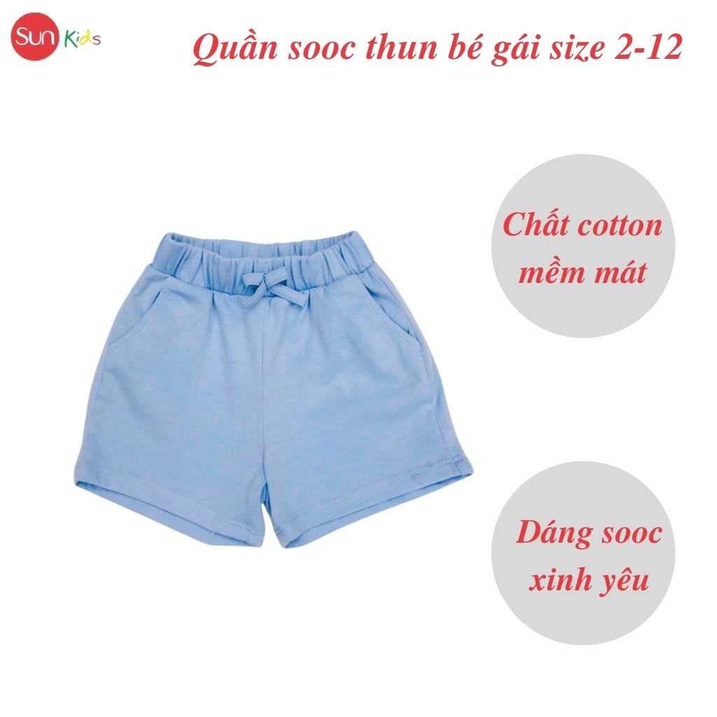 Quần short bé gái SUNKIDS1, quần sooc bé gái chất ren và cotton , size 2-12 tuổi