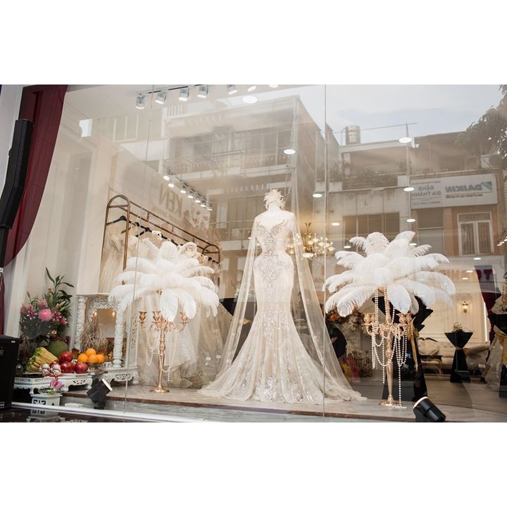Lông đà điểu, lông vũ trắng đạo cụ chụp ảnh studio, trang trí bàn decor, tiệc cưới, showroom nhiều kích thước