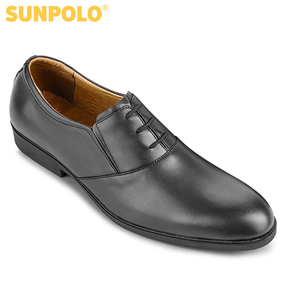 [Mã BMBAU300 giảm 7% đơn 499K] Giày Tây Nam Da Bò SUNPOLO Đen Nâu - SUKT0528DN