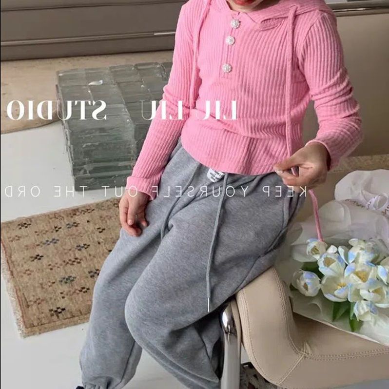 Set Áo Hoodie Và Quần Dài Dáng Rộng Thời Trang Xuân Thu Cho Bé Gái