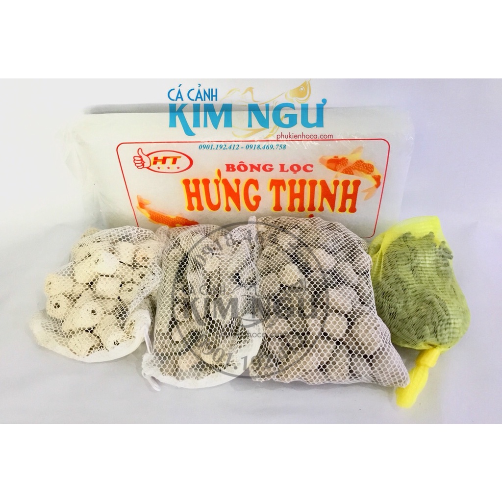 Combo Vật Liệu Lọc Nước Hồ Cá (5 Món) : San Hô - Sứ Viên - Than Hoạt Tính - Đá Lông Vũ - Bông Lọc Trắng